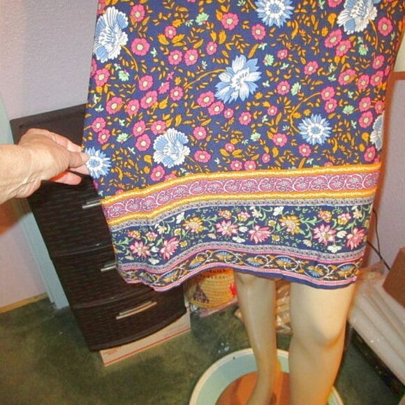 NWT Halife BOHO Beach Size M DRESS Lightweight TASSELS 3/4 Sleeve COVERUP Slit - Picture 4 of 11